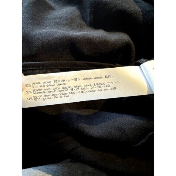 Zara Black Linen blend Super Wide Leg Strapless Jumpsuit  Blogger S - Picture 6 of 10